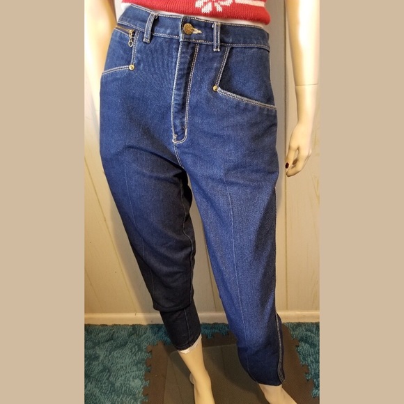 💋Vintage 80s PS GITANO High Waisted Blue Jeans wOw! - Picture 5 of 8